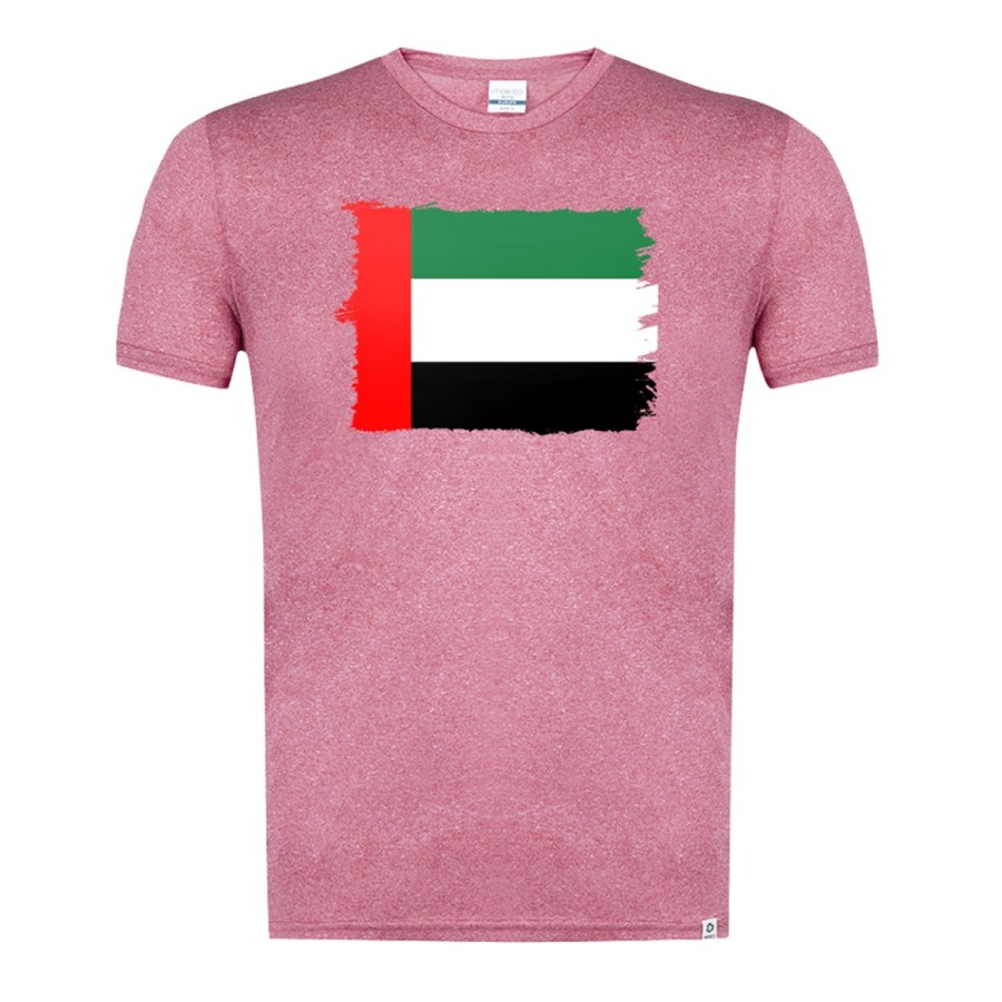 CAMISETA ROJA MEZCLA bandera emiratos arabes unidos pais oriente moda verano tshirt