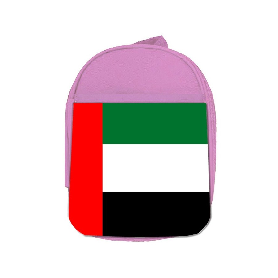 MOCHILA ROSA bandera emiratos arabes unidos pais oriente escolar personalizado picnic excursión deporte