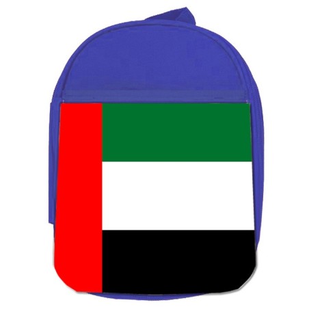 MOCHILA AZUL bandera emiratos arabes unidos pais oriente escolar personalizado picnic excursión deporte