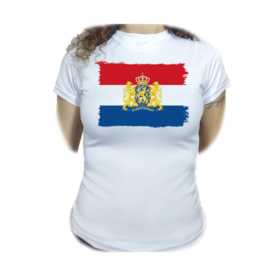 CAMISETA MUJER bandera holanda paises bajos gobierno holandes moda personalizada