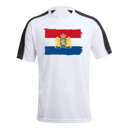 CAMISETA TÉCNICA FRANJA MANGAS NEGRA bandera holanda paises bajos gobierno holandes personalizada