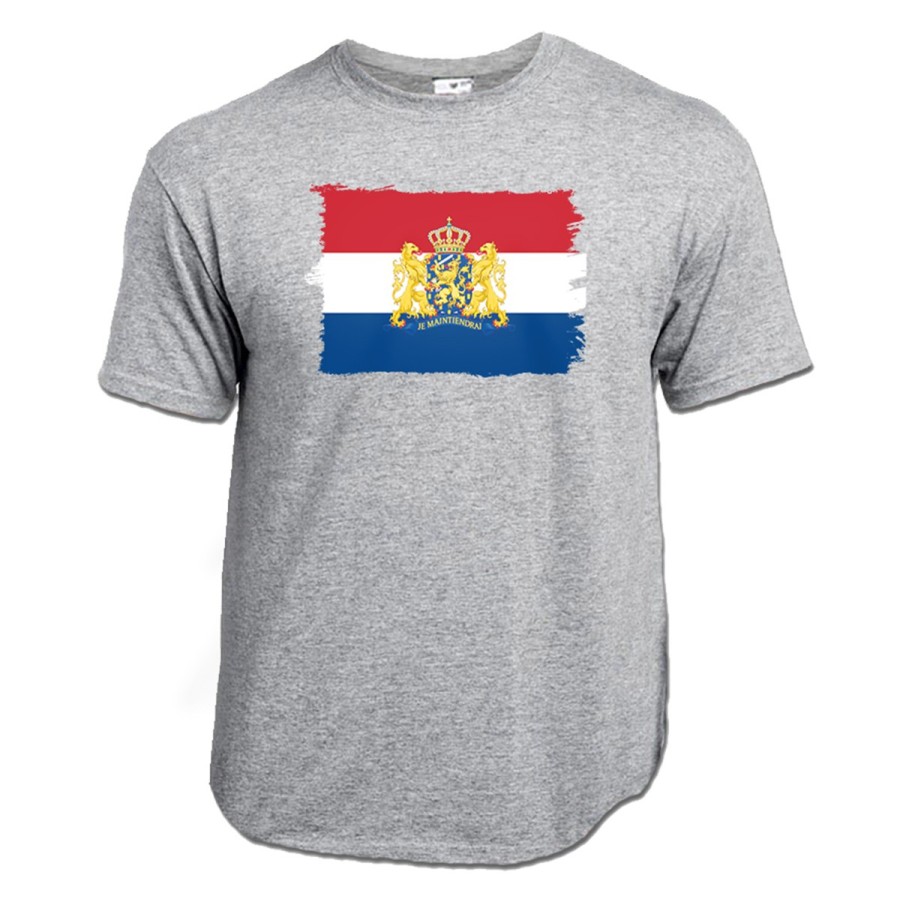 CAMISETA GRIS MEZCLA bandera holanda paises bajos gobierno holandes moda verano personalizada