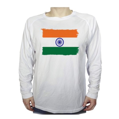 CAMISETA MANGA LARGA bandera india pais gobierno indú indios personalizada