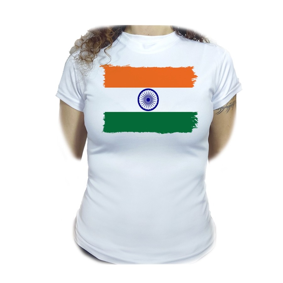 CAMISETA MUJER bandera india pais gobierno indú indios moda personalizada