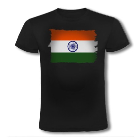 CAMISETA NEGRA bandera india pais gobierno indú indios moda verano personalizada