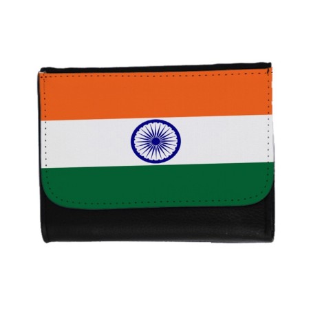 BILLETERA BILLETERO bandera india pais gobierno indú indios unisex negro monedero