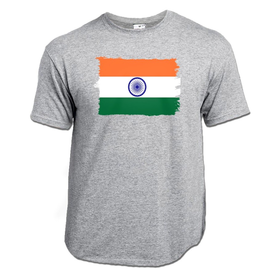 CAMISETA GRIS MEZCLA bandera india pais gobierno indú indios moda verano personalizada