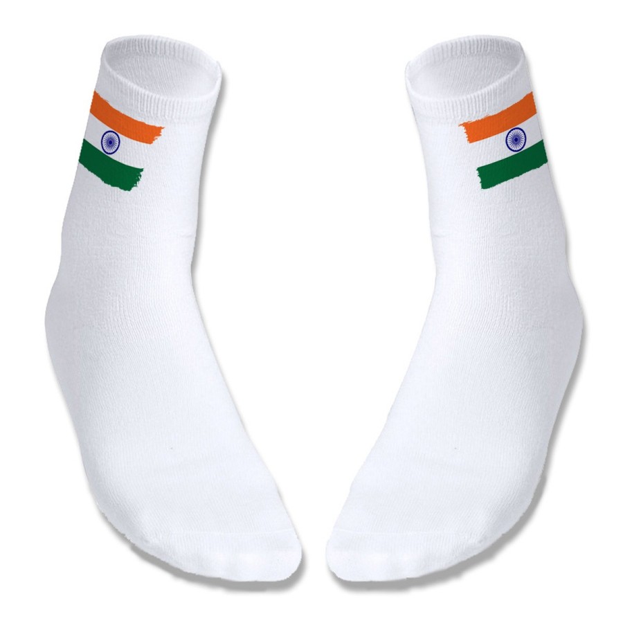 PAR DE CALCETINES SUAVES TALLA S-M bandera india pais gobierno indú indios deportivos moda poliester