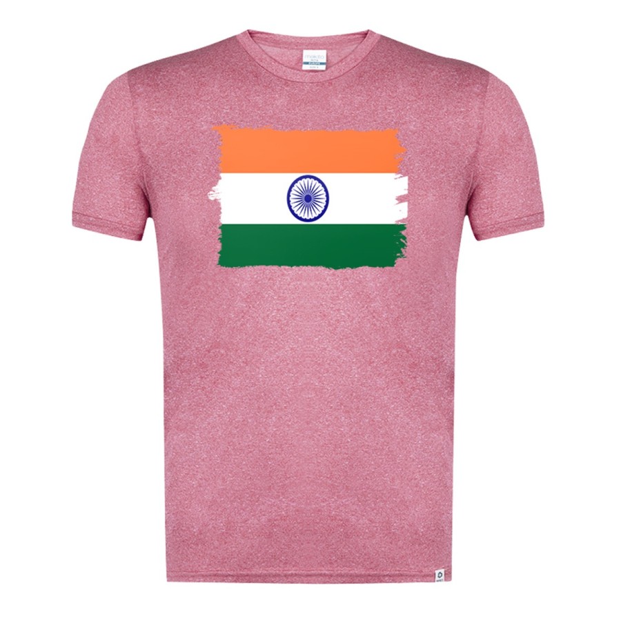 CAMISETA ROJA MEZCLA bandera india pais gobierno indú indios moda verano tshirt