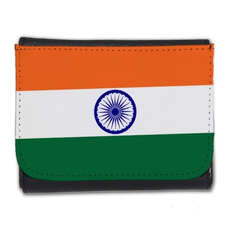 BILLETERA BILLETERO bandera india pais gobierno indú indios hombre caballero negro monedero