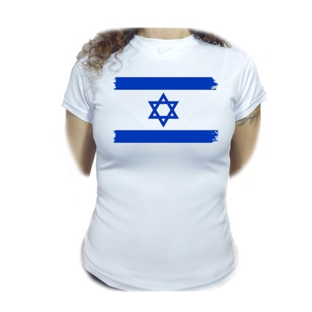 CAMISETA MUJER bandera israel pais gobierno israelí judíos moda personalizada