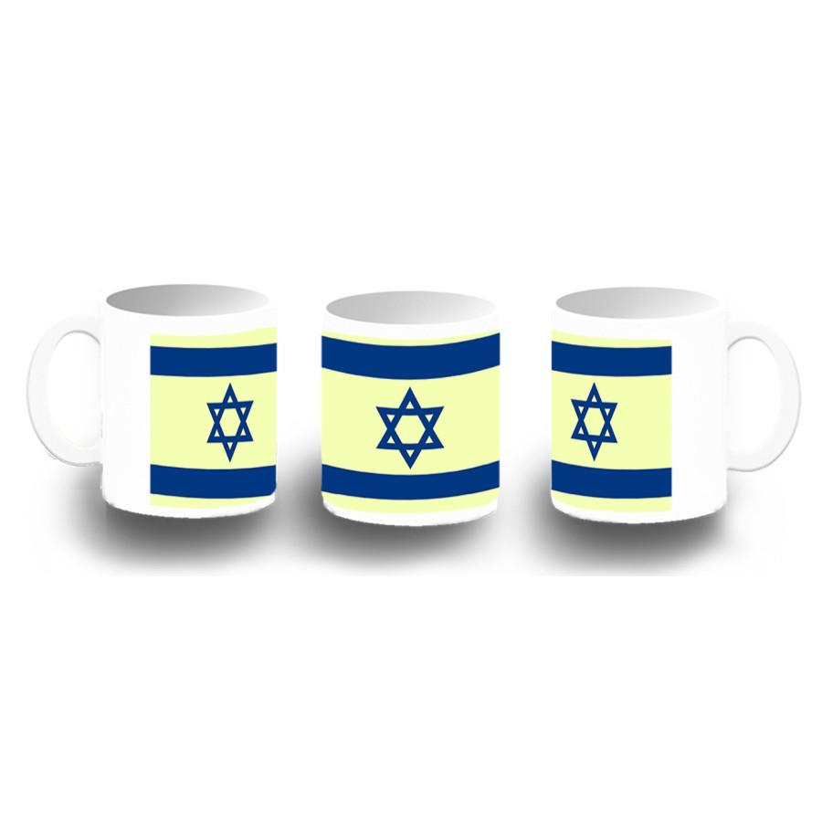 TAZA FOTOLUMINISCENTE bandera israel pais gobierno israelí judíos BRILLA OSCURIDAD