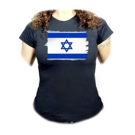 CAMISETA NEGRA MUJER bandera israel pais gobierno israelí judíos oferta personalizada