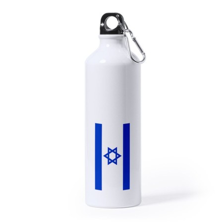 BIDON GRANDE 800 ML ACERO INOXIDABLE bandera israel pais gobierno israelí judíos deporte deportivo mosqueton botella