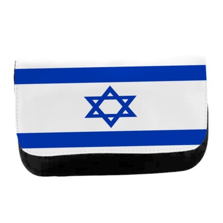 ESTUCHE NECESER DE LONA bandera israel pais gobierno israelí judíos unisex negro bolsa aseo multiusos