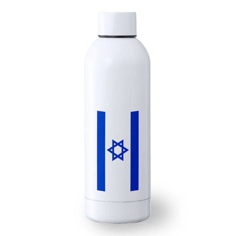 BIDON 500 ML ACERO INOXIDABLE bandera israel pais gobierno israelí judíos deporte deportivo botella senderismo