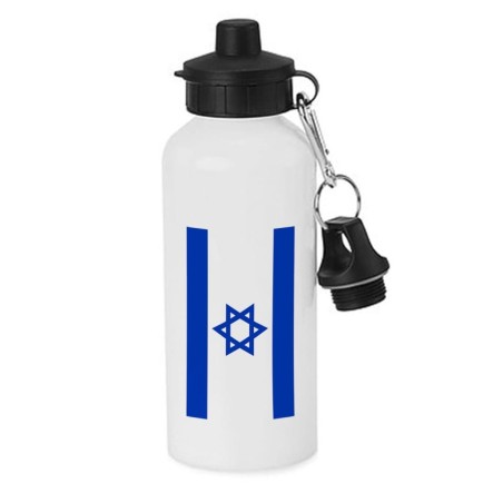 BIDON 600 ML ACERO INOXIDABLE CON CHUPON bandera israel pais gobierno israelí judíos escolar deporte bicicleta