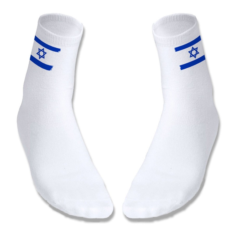 PAR DE CALCETINES SUAVES TALLA S-M bandera israel pais gobierno israelí judíos deportivos moda poliester