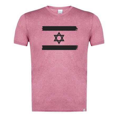 CAMISETA ROJA MEZCLA CON IMAGEN EN TONALIDADES NEGRAS bandera israel pais gobierno israelí judíos tshirt