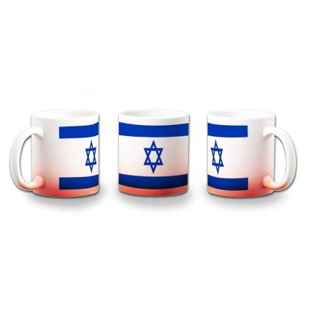 TAZA CON DEGRADADO bandera israel pais gobierno israelí judíos color personalizada