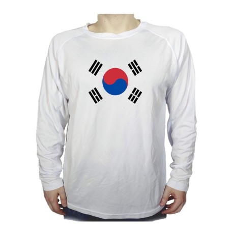 CAMISETA MANGA LARGA bandera corea del sur pais gobierno coreano personalizada