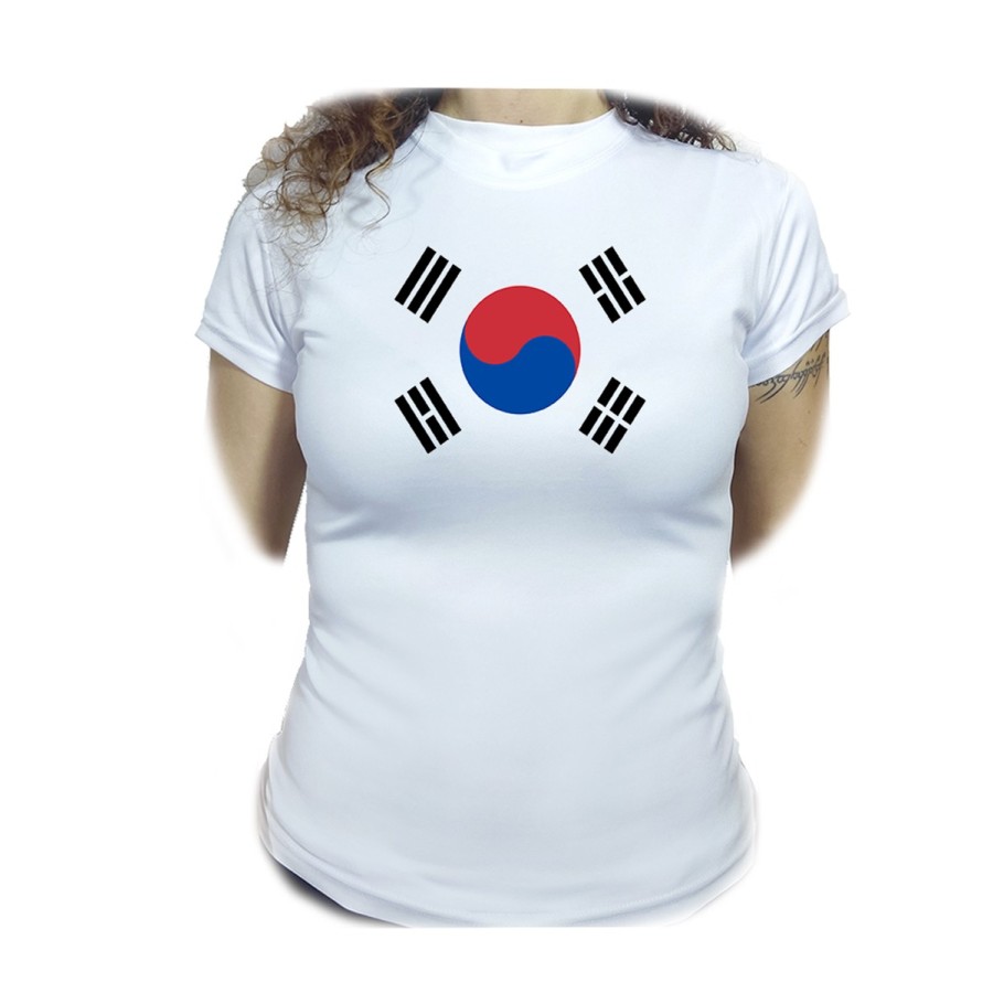 CAMISETA MUJER bandera corea del sur pais gobierno coreano moda personalizada