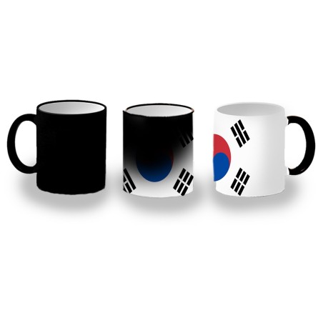 TAZA MÁGICA bandera corea del sur pais gobierno coreano personalizada