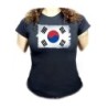 CAMISETA NEGRA MUJER bandera corea del sur pais gobierno coreano oferta personalizada