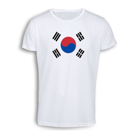 CAMISETA TACTO ALGODÓN bandera corea del sur pais gobierno coreano cómoda personalizada