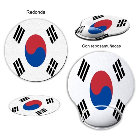 ALFOMBRILLA REDONDEADA bandera corea del sur pais gobierno coreano curva curvada reposamuñecas pc raton