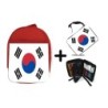 PACK MOCHILA ROJA Y ESTUCHE bandera corea del sur pais gobierno coreano material escolar