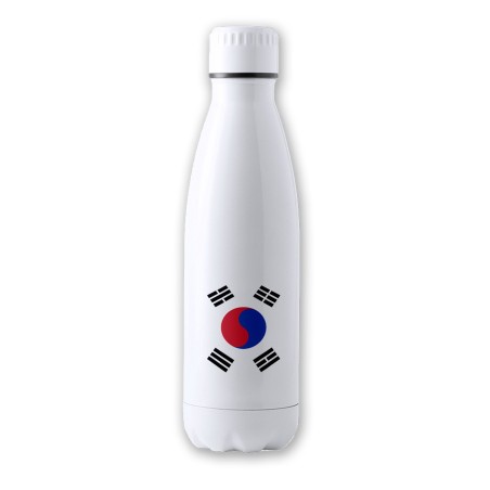 BIDON 700 ML ACERO INOXIDABLE bandera corea del sur pais gobierno coreano tapon seguridad botella