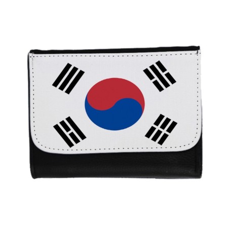 BILLETERA BILLETERO bandera corea del sur pais gobierno coreano unisex negro monedero