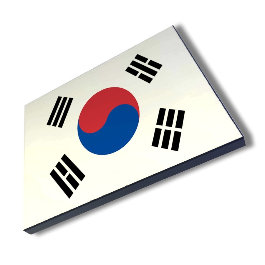 PANEL FOTOGRÁFICO DECORATIVO bandera corea del sur pais gobierno coreano cuadro acabado brillante elegante pared