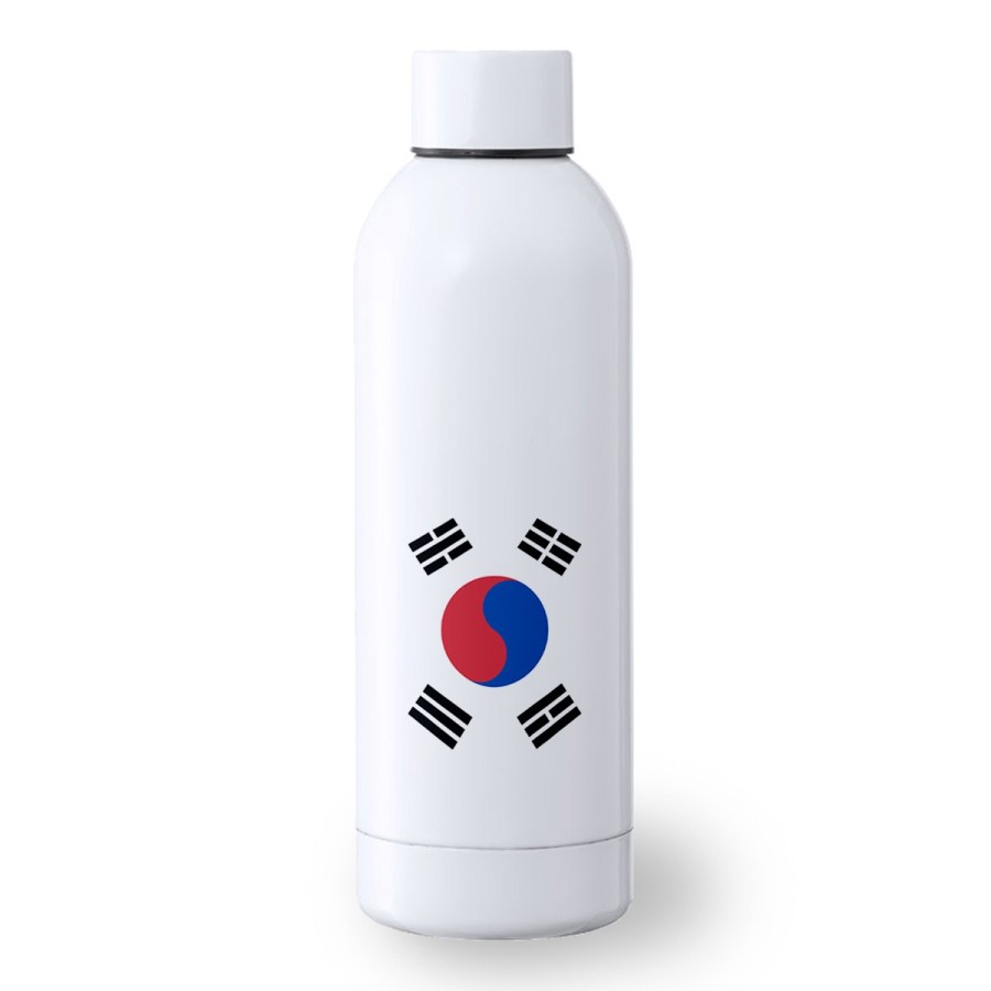 BIDON 500 ML ACERO INOXIDABLE bandera corea del sur pais gobierno coreano deporte deportivo botella senderismo