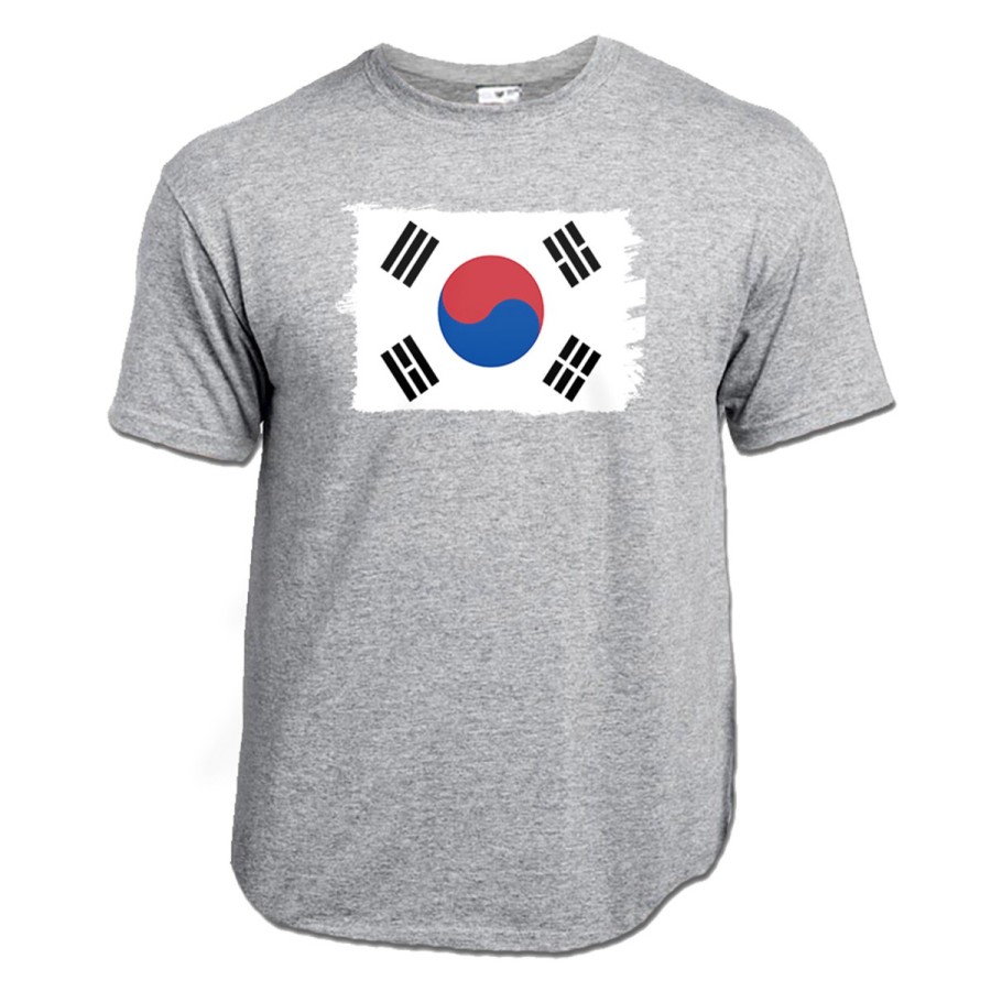 CAMISETA GRIS MEZCLA bandera corea del sur pais gobierno coreano moda verano personalizada