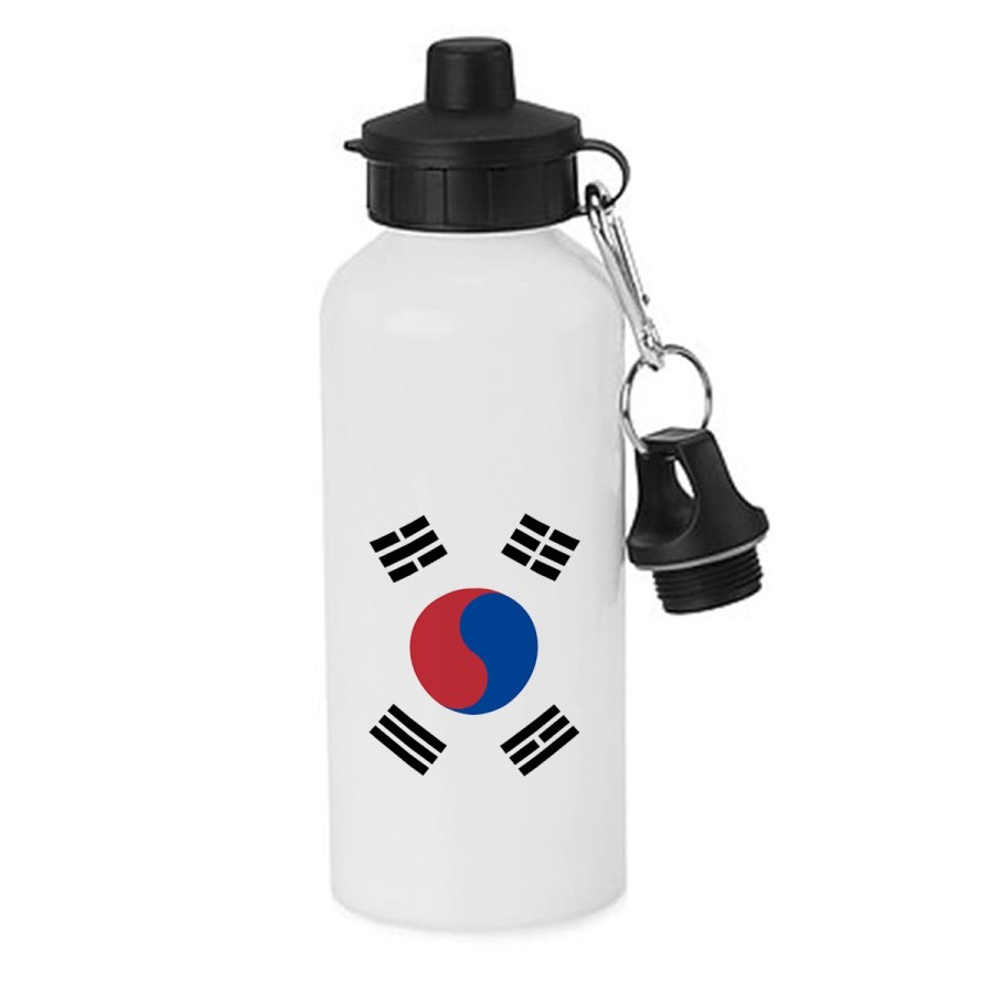 BIDON 600 ML ACERO INOXIDABLE CON CHUPON bandera corea del sur pais gobierno coreano escolar deporte bicicleta