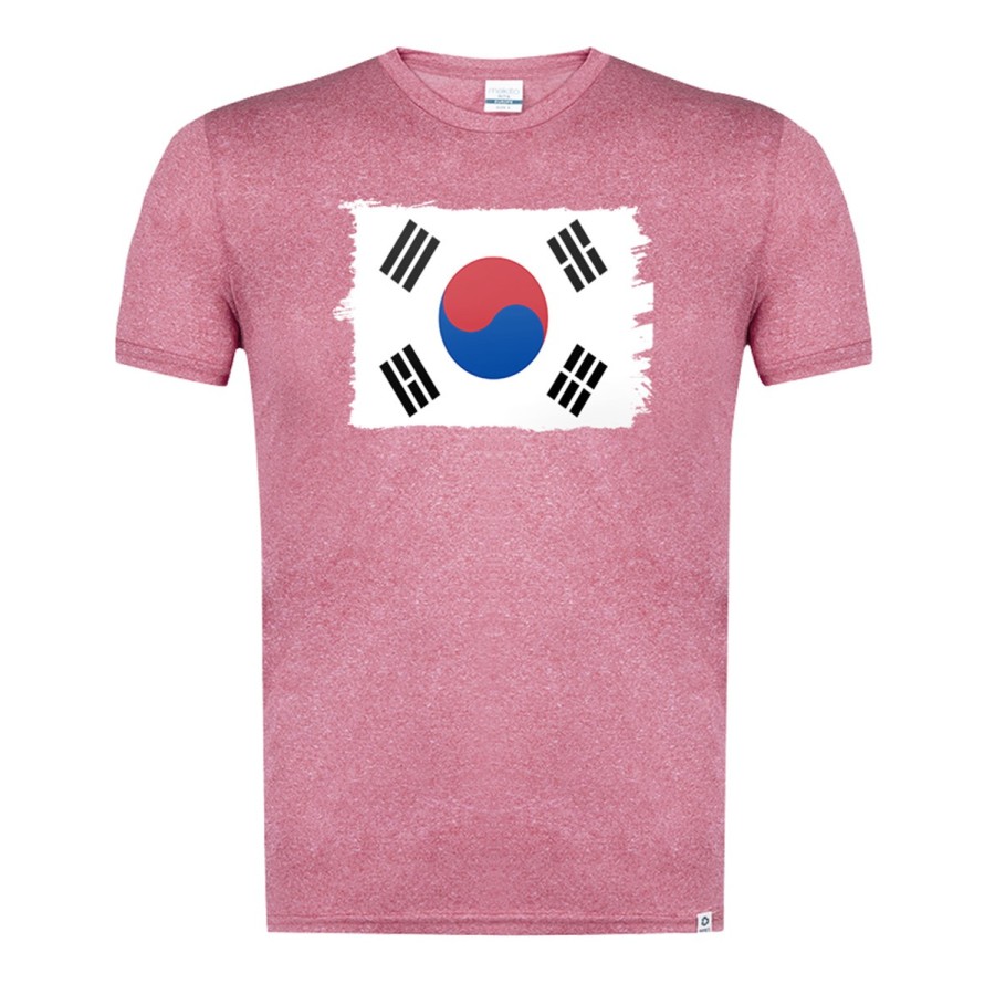 CAMISETA ROJA MEZCLA bandera corea del sur pais gobierno coreano moda verano tshirt