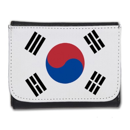 BILLETERA BILLETERO bandera corea del sur pais gobierno coreano hombre caballero negro monedero