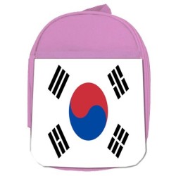 MOCHILA ROSA bandera corea del sur pais gobierno coreano escolar personalizado picnic excursión deporte