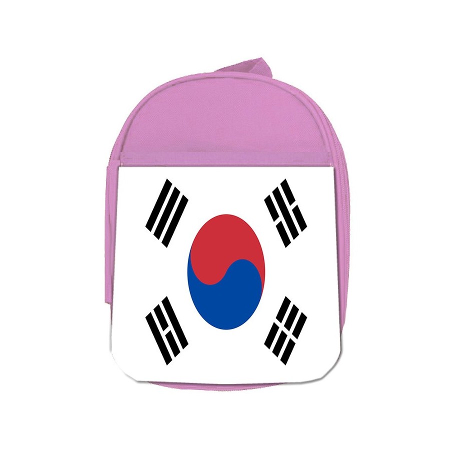 MOCHILA ROSA bandera corea del sur pais gobierno coreano escolar personalizado picnic excursión deporte