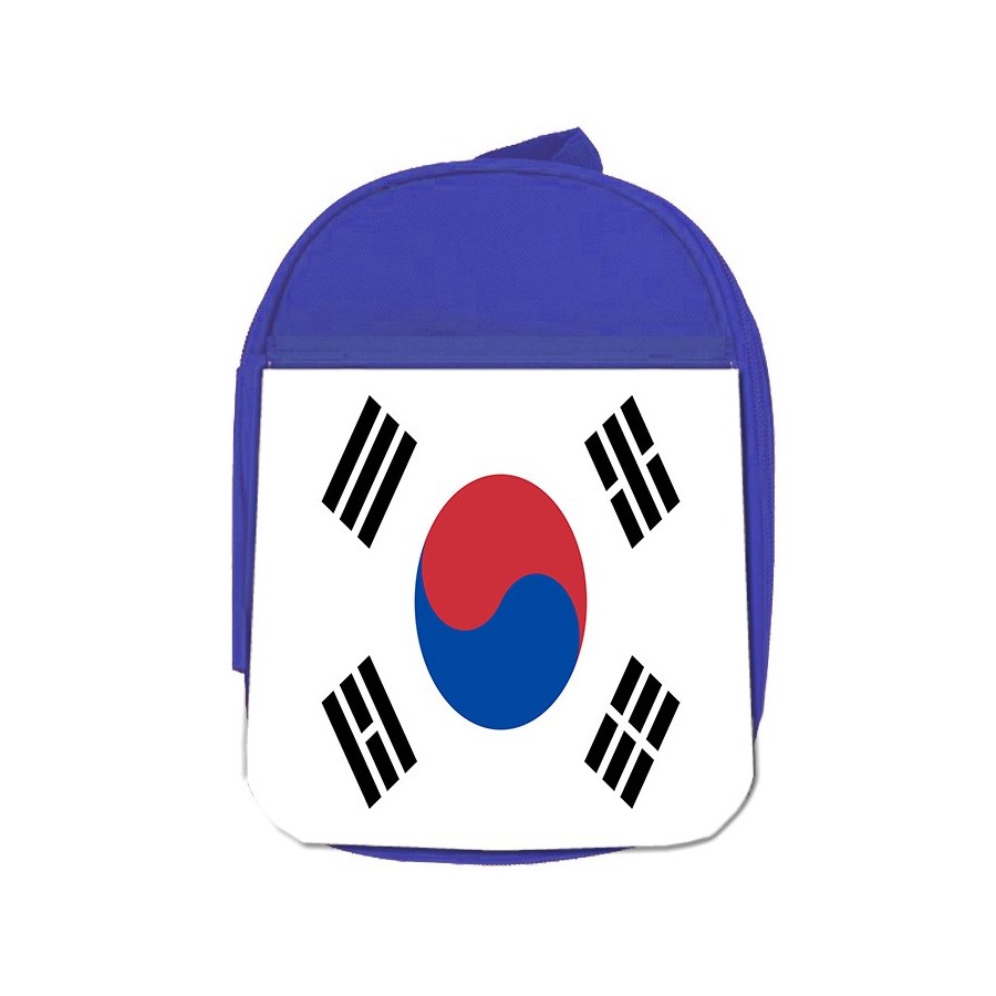 MOCHILA AZUL bandera corea del sur pais gobierno coreano escolar personalizado picnic excursión deporte