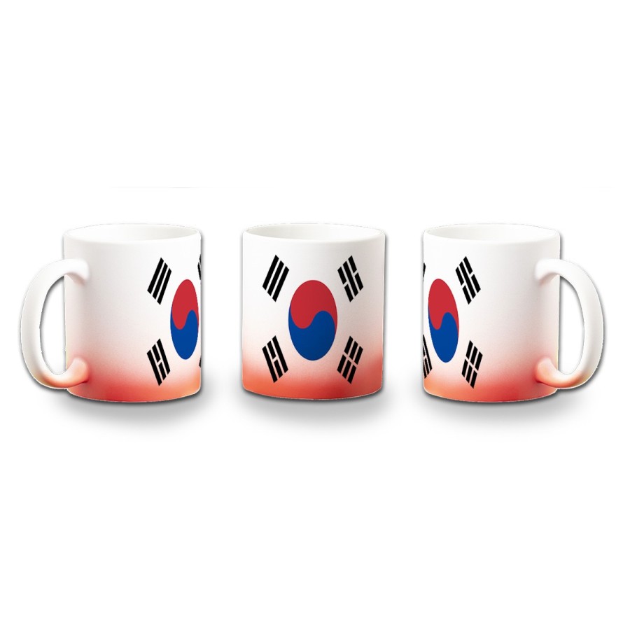 TAZA CON DEGRADADO bandera corea del sur pais gobierno coreano color personalizada