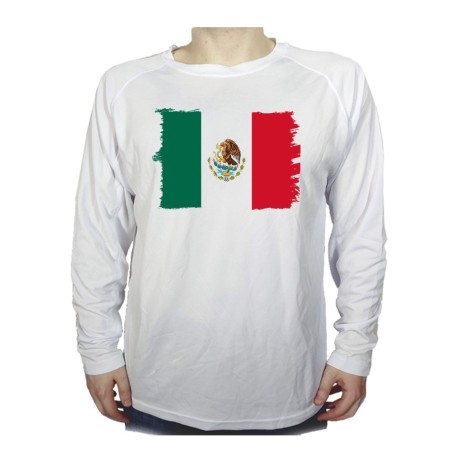 CAMISETA MANGA LARGA bandera mejico pais gobierno mexico personalizada