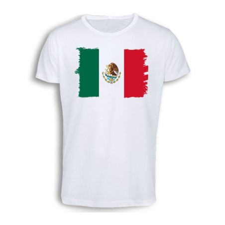 CAMISETA TACTO ALGODÓN bandera mejico pais gobierno mexico cómoda personalizada