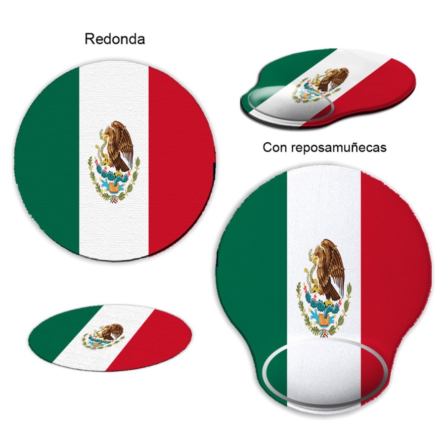 ALFOMBRILLA REDONDEADA bandera mejico pais gobierno mexico curva curvada reposamuñecas pc raton