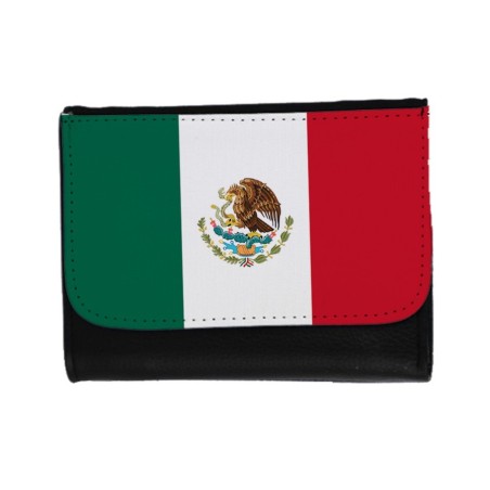 BILLETERA BILLETERO bandera mejico pais gobierno mexico unisex negro monedero