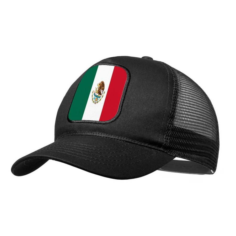 GORRA NEGRA CON REJILLA bandera mejico pais gobierno mexico moda deporte