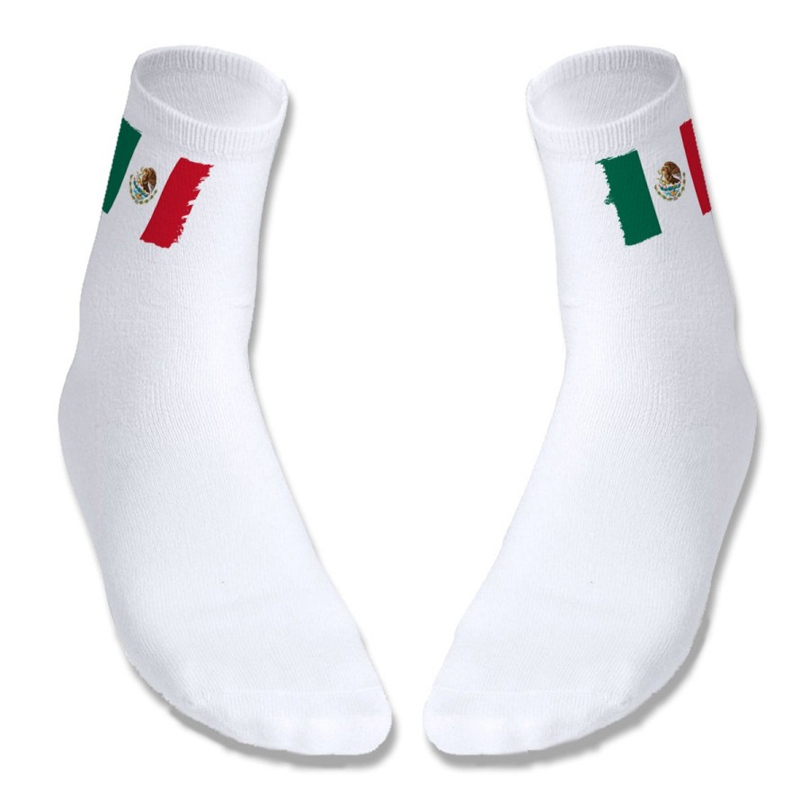 PAR DE CALCETINES SUAVES TALLA S-M bandera mejico pais gobierno mexico deportivos moda poliester