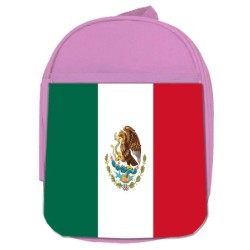 MOCHILA ROSA bandera mejico pais gobierno mexico escolar personalizado picnic excursión deporte